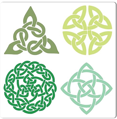 GORGECRAFT 30cm Keltische Knoten-Schablone Kunststoff-Zeichenschablonen Wiederverwendbare Malvorlagen DIY Dekorative Wikinger-Symbole Vorlage Basteln Für Scrapbooking Möbel Wand Papier Heimdekoration