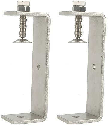 Stainless Steel C Clamps Small 5 Inch for Mounting, Heavy Duty U Clamps for Metal Working, Desk Clamp with Stable Wide Jaw Opening & Protective Pads/I-Beam Design (2pcs)