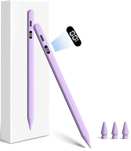 Lapiz para iPad(2025-2018): Pencil 1 Generacion para iPad con Pantalla LED, Carga Rápida USB-C, Rechazo de Palma, Sensibilidad de Inclinación. Pencil USB C para Pad6/7/8/9-Air3-5-Mini5/6-Pro11/12.9