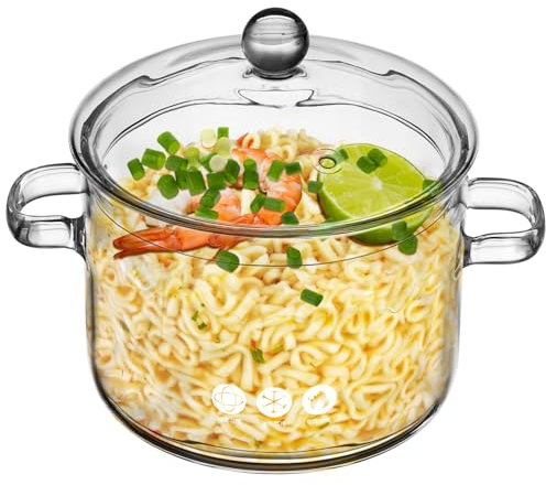 Homoyoyo Cacerola De Vidrio Olla De Caldo Ollas Transparentes De Cocina Para El Hogar De Vidrio Con Tapa Bote De Cristal Familiar De Alto Borosilicato Transparente