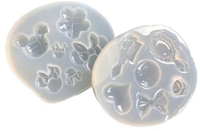 Moule À Sucre Mou 2 Pièces Peigne À Fleurs Mickey Décoration Moule En Silicone Diy Moule À Colle Goutte De Cristal - Miroir