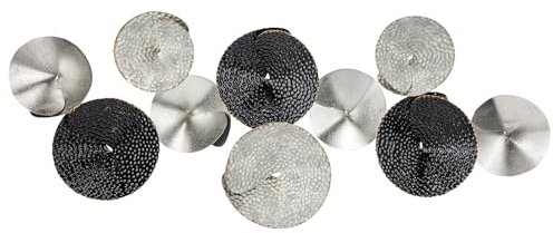 Oairse Modern Metal Wall Art Decor, 3D Black Silver Circle Sculpture, Elegant Layered Wall Sculpture, Metal Hanging Wall Art Decoration for Living Room, Office, Dining Room, Hallway Décor, 104x39cm