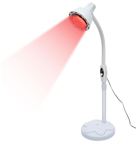 Caskunbsy Infrarotlampe Wärmelampe,275W Rotlichtlampe Heizstrahler Rotes Licht Stehende Therapielampe,für Privathaushalte, Spas,Schönheitssalons und dermatologische Kliniken.