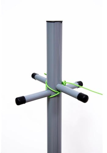 2.4m Large Garden Clothes Washing Lines/Prop line Heavy Duty Pole Post 30M Line PVC Galvanized Steel Home Garden Laundry Towel Dryer Clothing Outdoor Drying Rack Stand Ground Mounted Ground Socket