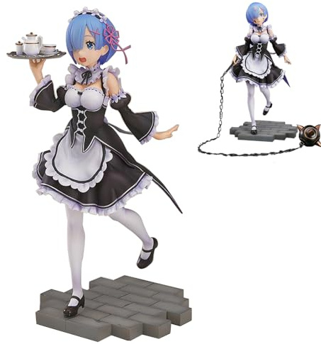 Figura Anime Rem Figurine 22,5 cm Può Cambiare Viso Rem Statua Modello Fatto a Mano Action Figure Desktop Decorazione Ornamenti Da Collezione