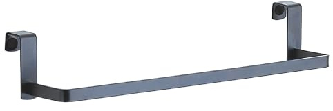 Gedy Tosca Toallero baño, Toallero sin Taladro para Colgar, Acero Inoxidable, Gun Metal, 37 x 8,5 x 6,5 cm, Tratamiento PVD