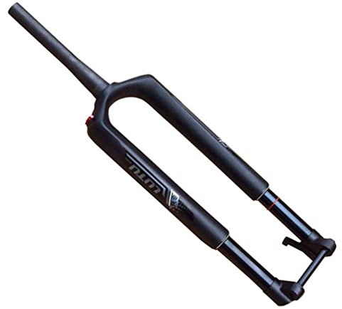 DH MTB Inverted Fork Downhill Carbon 26/27.5/29'' Mountain Bike Air Suspension Fork 100mm Travel 1-1/2 Thru Axle Disc Brake Front Fork (Color : 29'' Black)