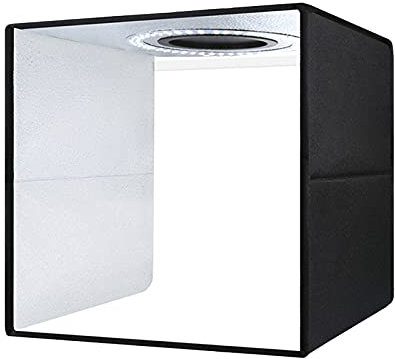 Yolispa Tente de studio photo - 30 cm - Boîte à lumière pliable - Cube lumineux avec niveaux de luminosité réglables - 6 couleurs - Toile de fond pour écran de produit