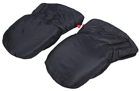 Kinderwagenhandschuhe aus Polar Fleece, Winddicht, Schwarz | Paar für Kinderwagen im Winter, für Frauen und Haushaltspersonal, Warme Outdoor Nutzung