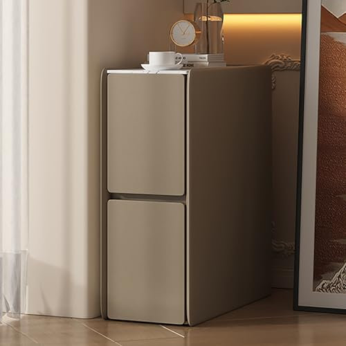 ZDMZR Narrow Nightstand, Bedside End Table with Storage Drawer, Small Nightstand, Bedside with Drawer(Brown,25cm/10in)