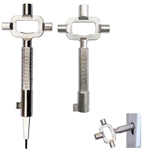 SOGHO 2 Stück Universal Bauschlüssel,Bauschlüssel,Buntbartschlüssel Universal,Türöffnungswerkzeug,Architektenschlüssel,Baustellenschlüssel,Zum Öffnen Einsteckzylinder Schloß,Silber