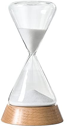 minuteur de sable， Time Hourglass,kitchen Timer,children's Timer,15/30 Minute Hourglass Ornaments,with Solid Wood Base,living Room Decoration,office Decoration,birthday(30 minutes(8.4*16cm))