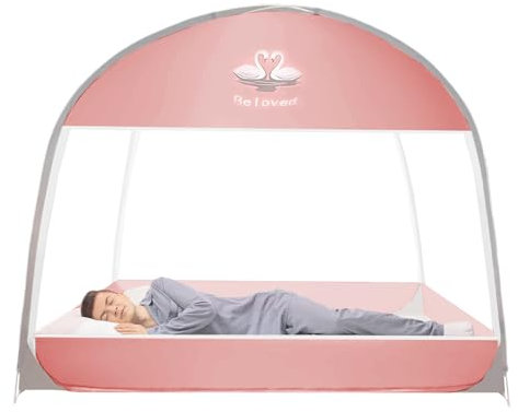 Renopfect Reise-Mückennetz - Klappbares Netzgewebe Mit Transporttasche | Outdoor Insektenschutz Für Schlafzimmer Und Kinderzimmer Als Bett Himmel Mit Feinem Mesh