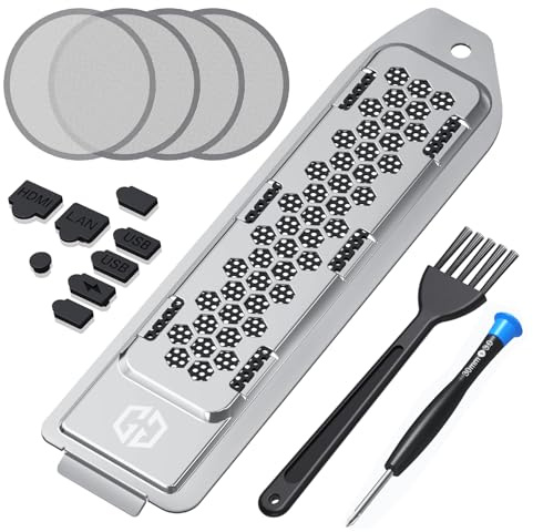GRAUGEAR Staubschutz Set mit Lüfterstaubfilter und Portabdeckungen für PS5 | Schützt & reinigt PS5 Konsole, M2 SSD-, USB Port-, und Kühl Lüfter Schutz vor Staub, verlängert die Lebensdauer der PS5