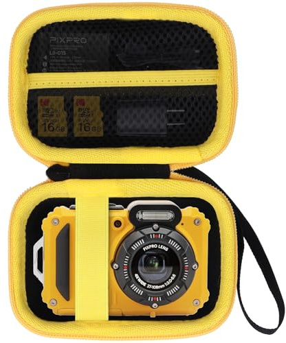 RIYADAone Custodia per KODAK Pixpro WPZ2 Fotocamera Digitale Compatta | Resistente agli urti, Portatile Viaggio, Tasche a rete interne per accessori, per viaggi, Fotocamera Digitale Foto Duro Caso