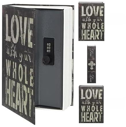 Yieyh Caja Fuerte Decorativa con Forma de Libro y contraseña, Estilo Vintage, for decoración, Libro Secreto de distracción, fácil de Usar.