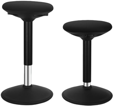 Standing Desk Balance Wobble Stools, Height Adjustable 22-32 Inch for Office and Classroom, Anti-Fatigue Standing Chairs, Ergonomic Stools with Anti-Slip Round Bottom, Black