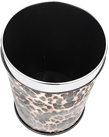 PENIKOKO Cubo Basura Baño Sin Tapa Estilo Retro Vintage Duradero Resistente Decorativo Patrón Leopardo