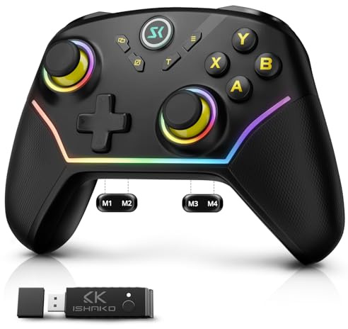 CHENGDAO 2,4G kabelloser Controller für PC/Windows/OLED/Lite/Android, Gamepad mit Hall-Effekt-Sensing-Joysticks und Hall-Triggern, mehrplattformkompatibel (Schwarz)