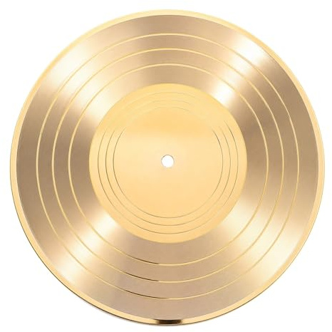 VALICLUD Wanduhr Goldene Schallplatte, Retro Schallplatten Deko Uhrenteile, Goldene Schallplatte als DIY Uhr Zubehör, Vintage Wanddekoration, nutzbar als Dekofigur und Uhrenzubehör für Wohnzimmer Café