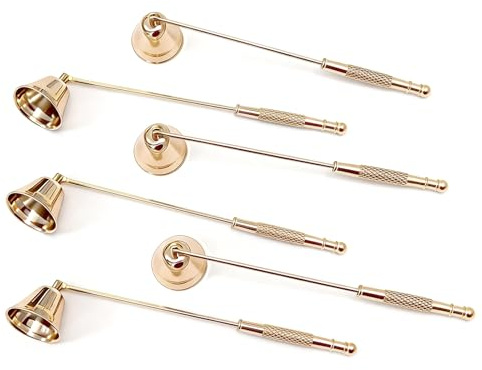 Wxyjxqy 6 Pack Gold Candle Snuffer,Candle Snuffer Vintage,Candle Wick Trimmer(8.3 Inch)