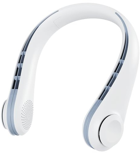 ACELIFE Nackenventilator, Tragbarer Hals Ventilator Leise mit 5000 mAh USB Wiederaufladbare Portable Leafless Neck Fan Einstellbar Halsventilator 3 Geschwindigkeiten für Reisen Sport Innen Außen