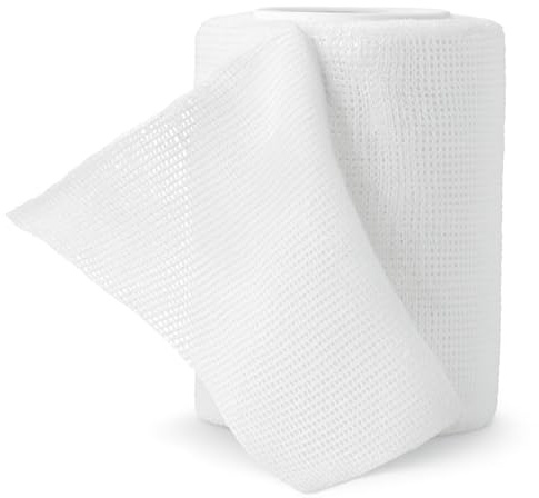 GEF Medica - 1 Benda Elastica all’Ossido di Zinco Zincgel 10cm x 5m, Fasciatura Compressiva Medica per Ulcere Venose, Edema, Distorsioni e Vene Varicose, Supporto Muscolare e Bendaggio Professionale
