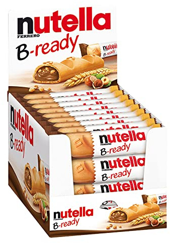 Nutella B-ready - 36 Snack Dolci Monoporzione, Croccante Cialda di Pane con un Cremoso Ripieno di Nutella, Confezione da 792 gr