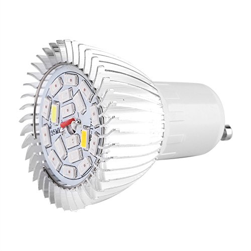 Zerone LED Grow Light Bulb, Plant Flower Hydroponic Bulb Full Spectrum E27/E14/GU10 85-265V 18W 18 LED Halogen Lamp Replacement, Pack of 2(GU10)