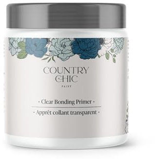 Clear Bonding Primer - Chalk Style Furniture Paint Surface Prep Clear Primer Base Coat - Adhesive Furniture & Decor Primer for Laminate, Glass, Metal, Oil-Based Paint or Stain - (4 oz)