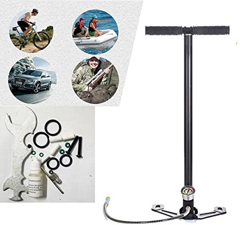 Xinng PCP Floor Hand Pump 3 Stage Air Rifle Gas Filling Pump Up to 4500psi for PCP Pistols, Tyre, Kayaks, Balls Foldable Design with Pressure Gauge