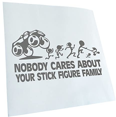Kiwistar - Autoaufkleber - Grau - 50x26cm ...your stick figure family - Heckscheibe Auto Aufkleber wetterfest für Kfz LKW Mofa Truck - Sticker außen selbstklebend Tuning Zubehör für Fenster Fahrzeug