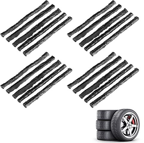 BAOSROY Reifen Reparaturset,20pcs Reifendichtmittel,Auto Reifen Reparatur Kit,Reifenreparaturset,Reifenreparatur Streifen,Tubeless Reifen Reparatur Kit,Reifenreparaturset,für Auto Motorrad,Schwarz