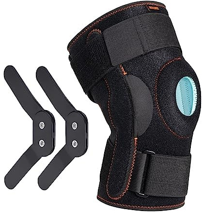 Thx4COPPER Rodillera ajustable con férula laterales de la rodilla estabilizadores abiertos, para senderismo, escalada y apoyo deportivo- XL