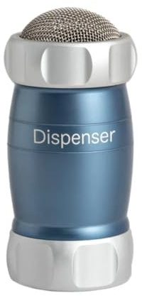 MARCATO Dispenser Powder Blu, Spargi Zucchero a Velo, Alluminio Anodizzato, 10x5x5 cm, Design Elegante, Facile da Usare, Linea Premium.