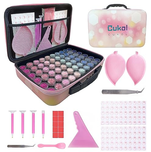 cukol cukol Portable Large Capacity Diamond Painting Storage Boxes, Pink