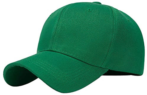 Kangqifen Herren Damen Einfache Einfarbiger Baseball Caps Kappe Mütze mit Klettverschluss Mehrfarbige Optionen Grün