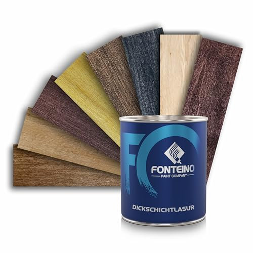 Dickschichtlasur Holzlasur 2in1 Holzschutz Dauerschutz Lasur - Teak 750ml