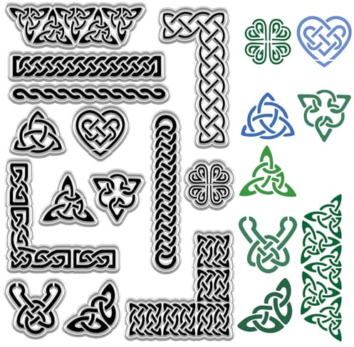 craspire Trinity Knot Transparenter Gummistempel Keltischer Knotenrahmen Vintage Transparente Silikonsiegel Stempel Für Journaling, Kartenherstellung, DIY, Scrapbooking, Handgefertigt, Fotoalbum