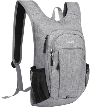 MOSISO 10L Leichtgewicht Rucksack Wander Tagesrucksack Klein Verpackbar für Männer Frauen, 3 Layer Lässig Faltbarer Daypack für Reisen Camping Outdoor, Grau