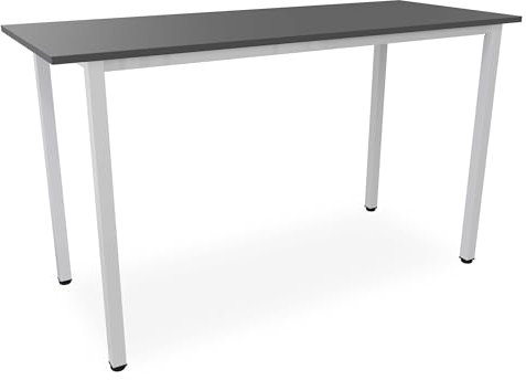 Stehtisch Büro-Besprechungstisch Metallgestell grau, Beine quadratisch, Steh-Arbeitstisch Gesamthöhe 112,5 cm, Pausentisch Empfangstisch hauseigene Fertigung, Workstation (Anthrazit, 200 x 80 cm)