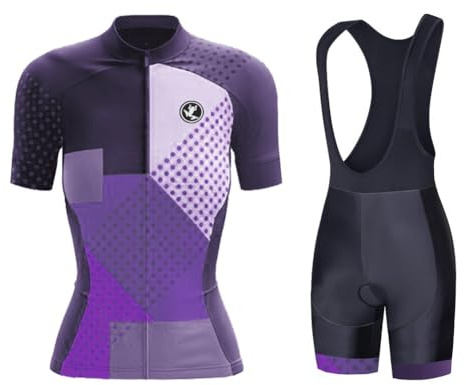 UGLY FROG 2024 Bike Wear Radtrikot Damen Kurzarm Fahrradbekleidung Set Outdoor Sports Radfahren Jersey + Radfahren Latzhose 20 DShorts im Sommer