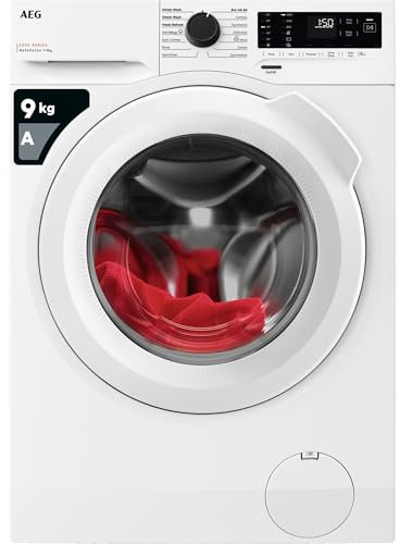 AEG 5000 Series Washing Machine 9kg LFX50942B, Front Loading Full Size, 9kg, 1400 rpm, AntiAllergy Program, Quick Wash, TimeSave to Adjust Washing Cycles, Class A, White