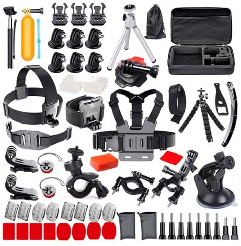 Andoer Action Camera Accessories Kit 120 in 1 Sports Camera Accessory Set with Replacement Case Action Camera Accessories Kit for GoPro Hero 12 11 10 9