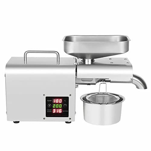 610W Automatische Ölpresse Maschine Öl Expeller Machine Edelstahl Öl Pressmaschine Mit LCD-Anzeige 50-250℃ für Erdnüsse Sojabohnen Raps Walnüsse Sesam