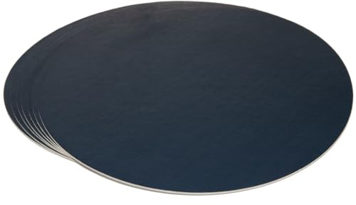 Demmler Disques à dessert - Quantité : 50 pièces - Forme : ronde - Diamètre : 20 cm - Couleur : anthracite/ardoise - Support pour mini cakeboards - De délicieux desserts - Petits Fours - Fabriqué en