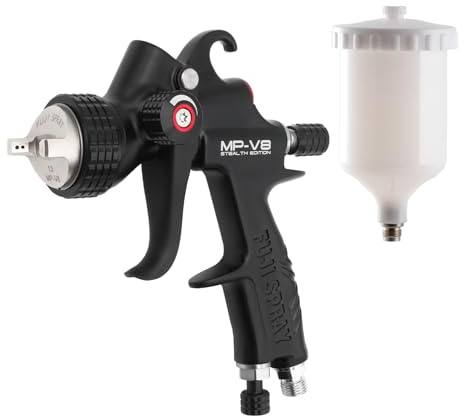 Fuji Spray Automotive Spray Gun with 600cc Nylon Cup (V8 Series-MP-V8-Stealth Limited Edition) |Auto Paint Gun for Clear Coat |Minimal Paint Waste, Precise Fan Pattern Control | Patented Technology
