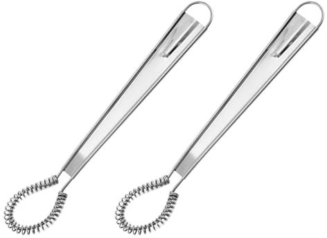 Frusta da Cucina in Acciaio Inox,2 PCS Mini Frusta Manuale Frusta da Cucina a Spirale Frullino per le Uova per Cottura al Forno Latte Latte tè