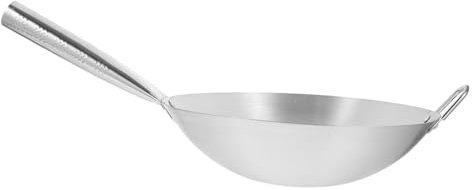Cabilock Sartén Wok Antiadherente De Acero Inoxidable Hogar Sartén Sin Revestimiento Mango Para Cocina Familiar o Restaurante Utensilios De Cocina
