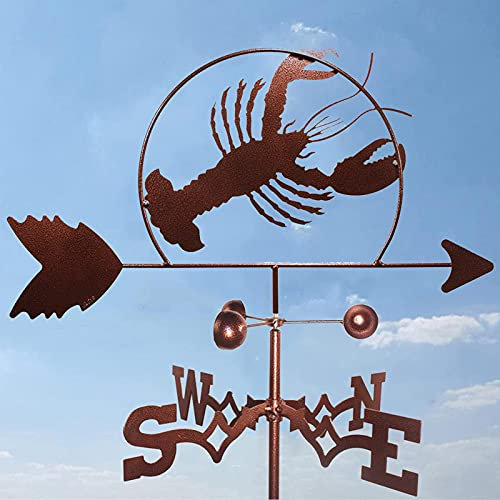 Generic Girouette, Girouette Métallique Avec Silhouette D'Animal Installation de Toit Girouette Vent Direction Farm Scene Art - Homard
